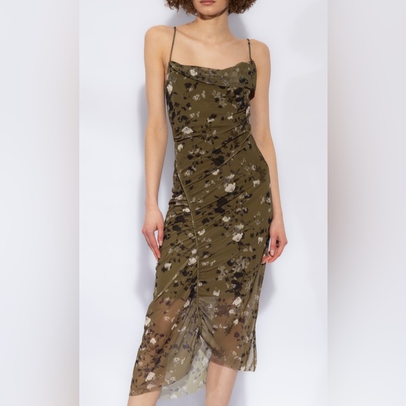 All Saints Dresses & Skirts - All Saints Ulla Kora green floral mesh slip dress
